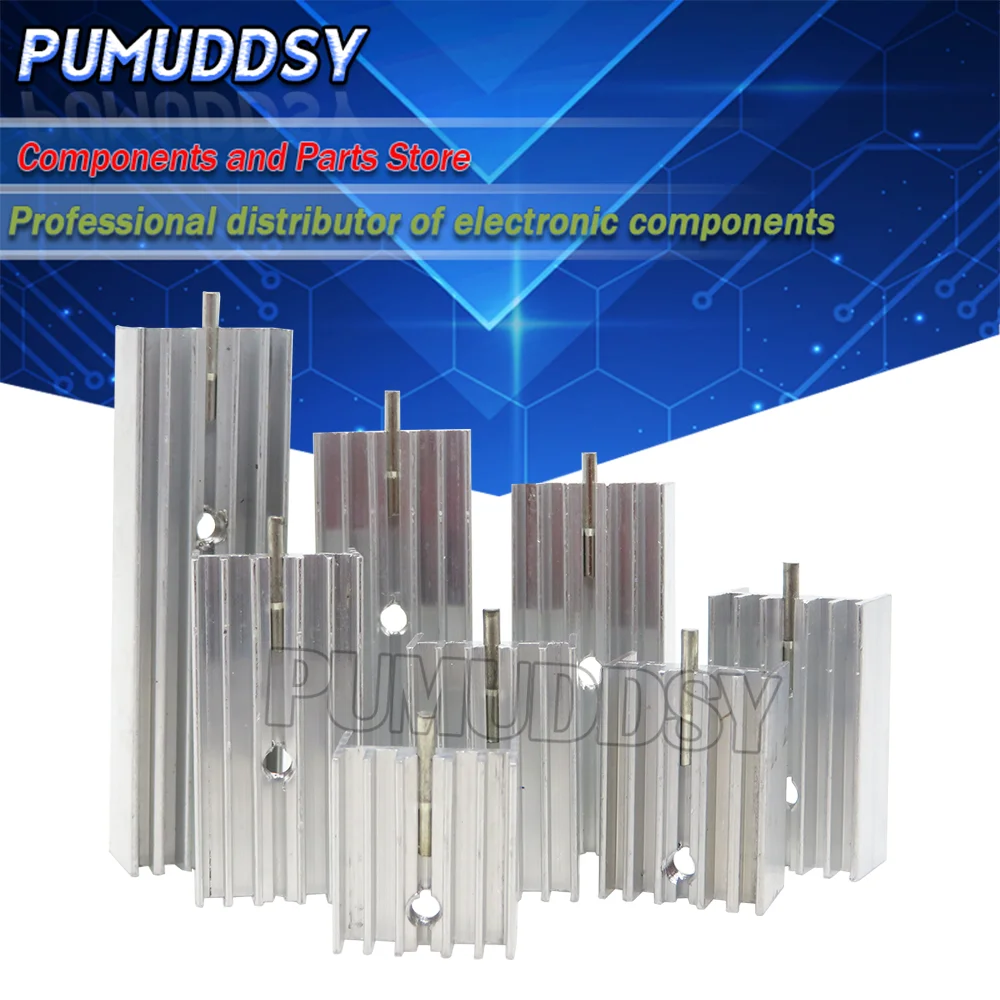 10 sztuk 15x10x1 6/20/22/25/30/35/40/50mm aluminiowy radiator U TO-220 dla tranzystorów, TO220 dla aluminium, TO220 dla grzejników — zdjęcie 2