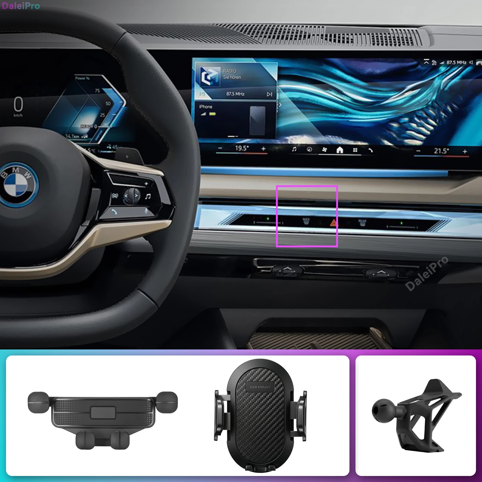 For BMW 5 Series G60 i5 2024 2025 2026 Car Phone Holder,Vehicle-Specific Replaceable Car Dashboard Fixed Phone Base Accessories