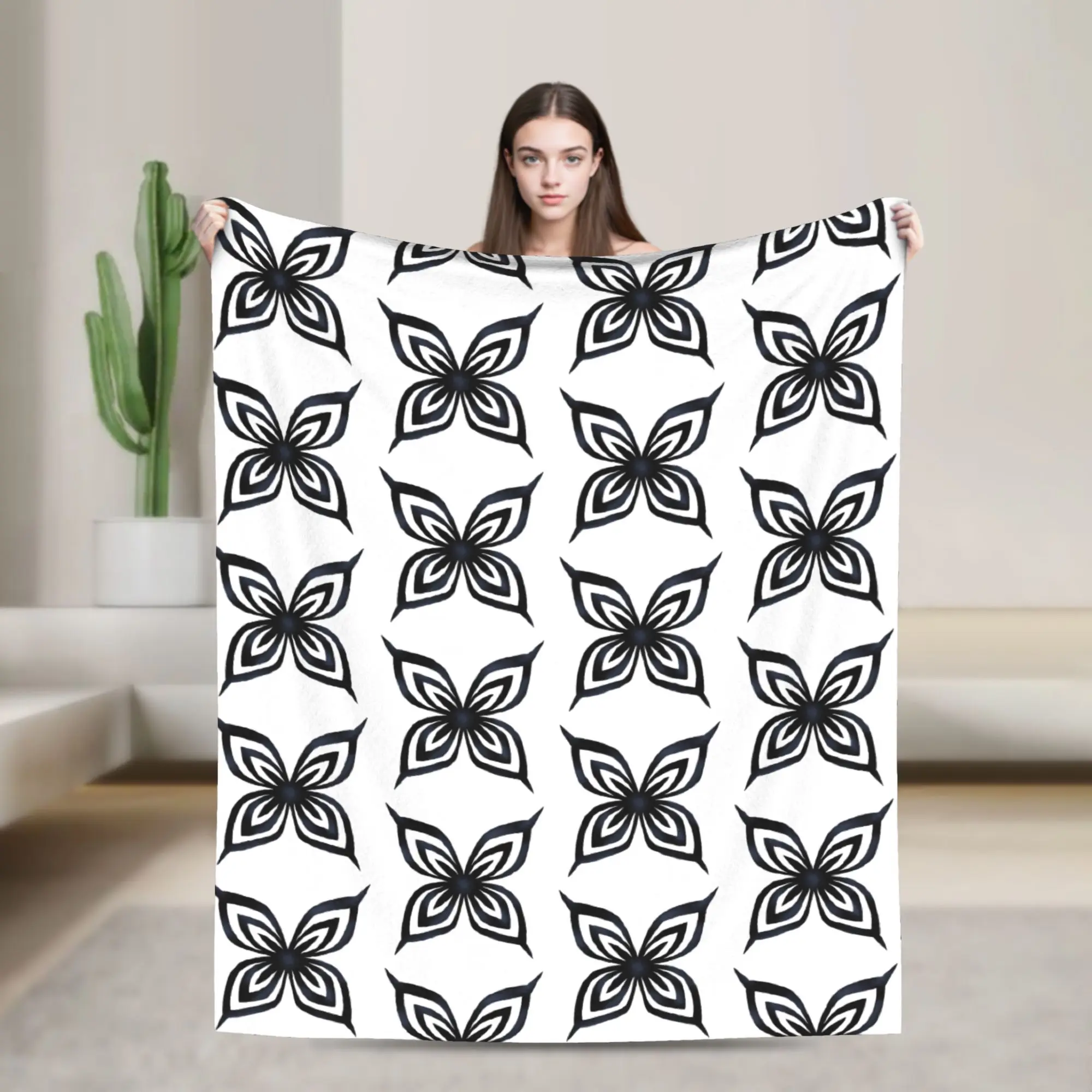 Doodle Mark Yoruichi Blankets Velvet Textile Decor Bleaches Anime Lightweight Thin Throw Blankets for Sofa Outdoor Plush Quilt