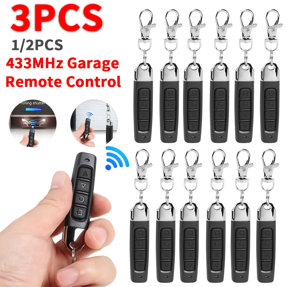 

1-3Pcs 433/315MHz Copy Remote Control 4 Keys Remote Control Electric Garage Door Opener Car Key Clone Learning Code Transmitter