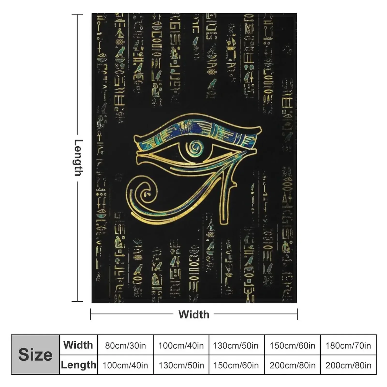 Egyptian Eye of Horuson hieroglyphics gold and marble Throw Blanket couch cozy soft plush fuzzy picnic outdoor blanket