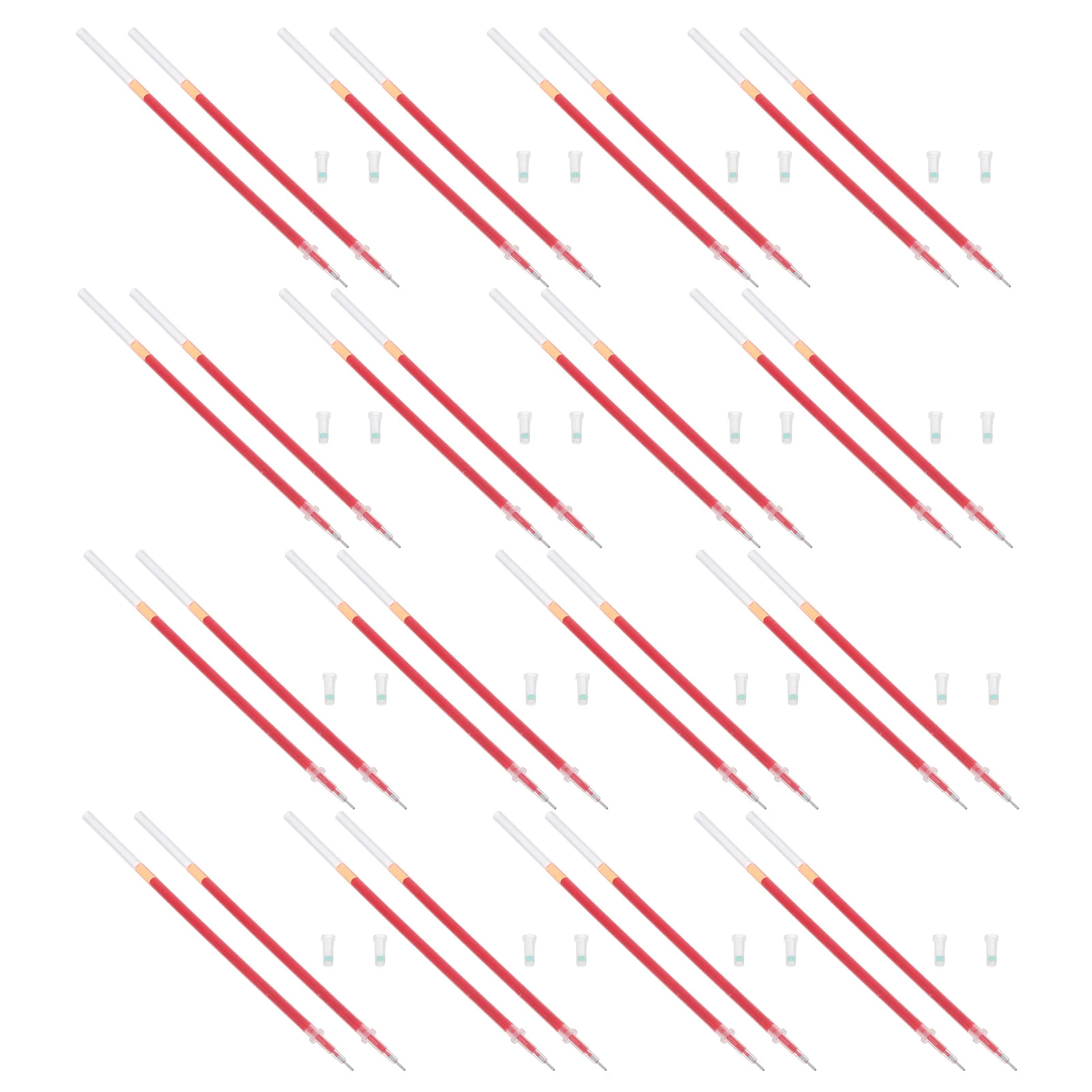 300Pcs Red Gel Ink Pen Refills Smooth Writing 0.5mm Fine Tip Office Signature Business Note Taking Ballpoint Replacement