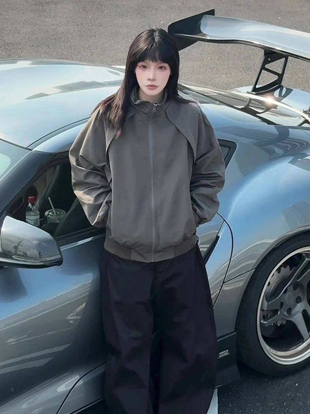 

Cleanfit Men's ort Spliced Jaet Spring Autumn Outdoor Tee-Proof Stand Collar Windbreaker American Sle Hard Man Windbr...