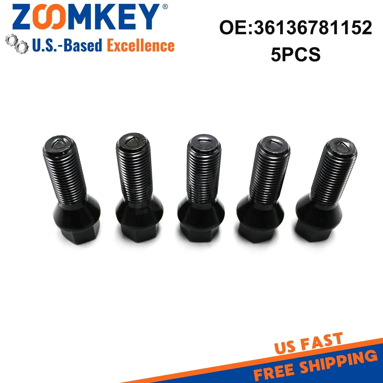 ZOOMKEY 5pcs Wheel Lug Bolt Fit For BMW 730Li 735Li 740Li 745Li 760Li 760Li X3 E66 E83 36136781152