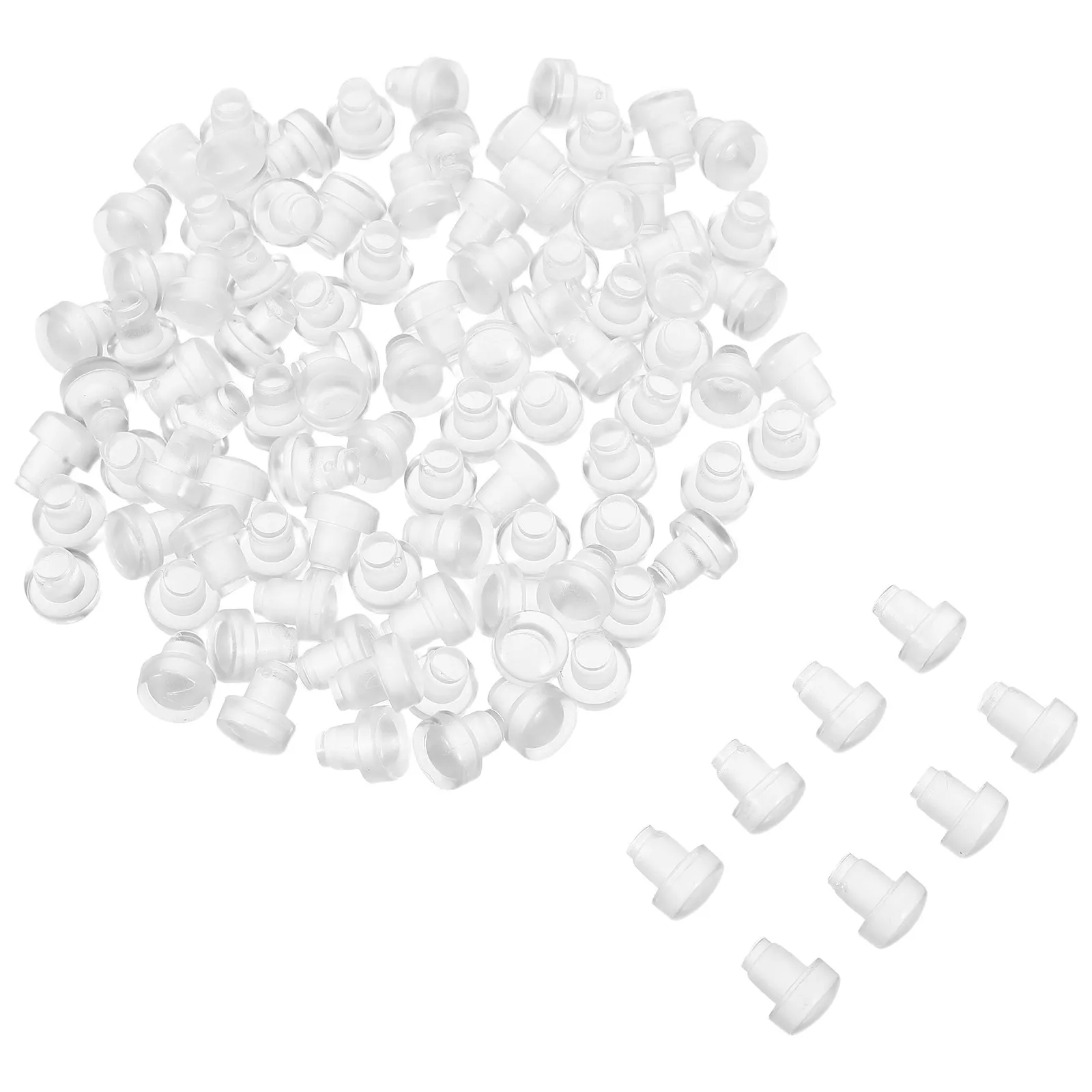 100Pcs Clear Round Chair Leg Caps Transparent Non-Slip Plastic Tube End Plugs Furniture Feet Protectors Chair Foot Covers Floor