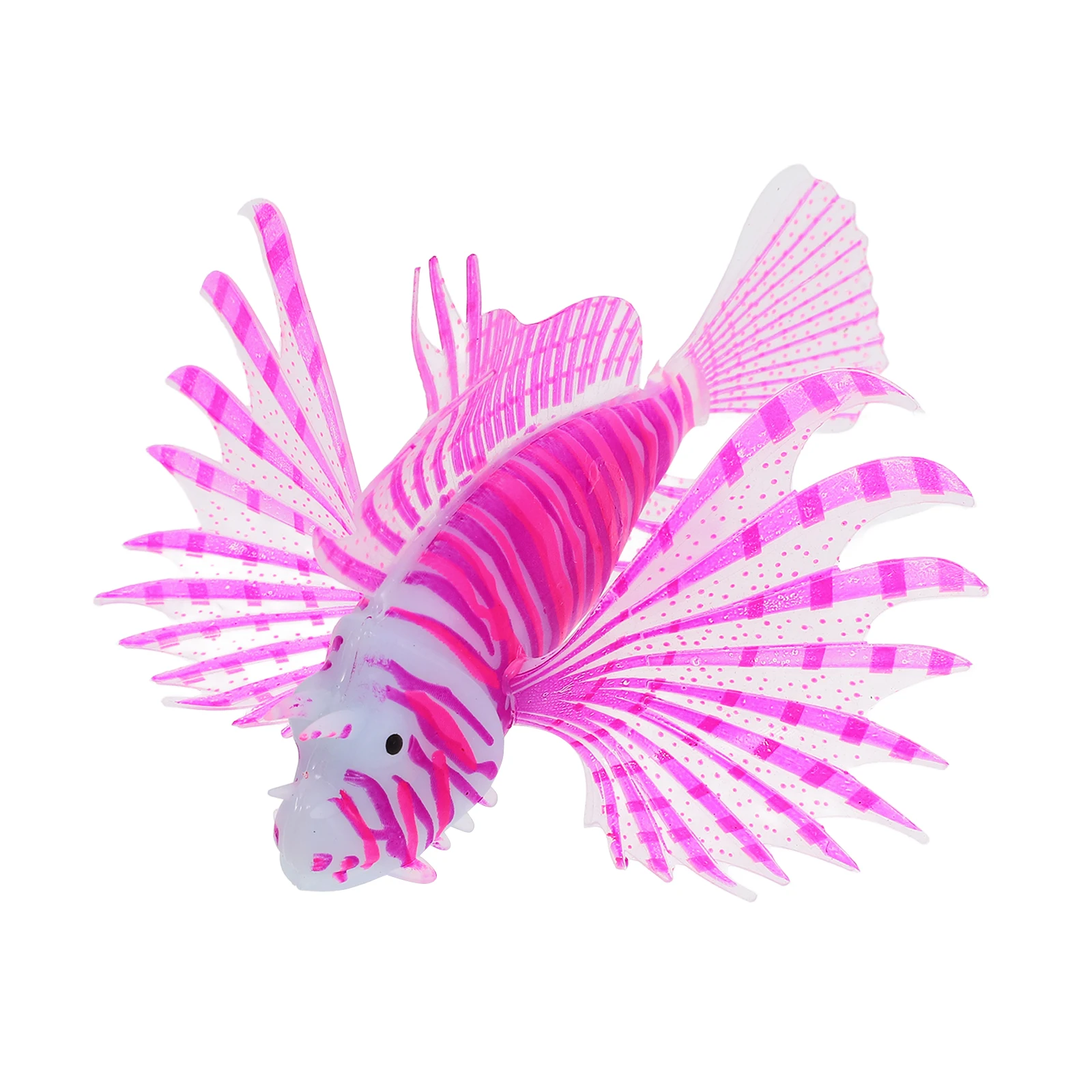 يتوهج في الظلام الأسد حوض السمك الديكور واقعية سيليكون حوض للأسماك ديكور مضيئة ليلة تأثير الأسد الاصطناعي #5