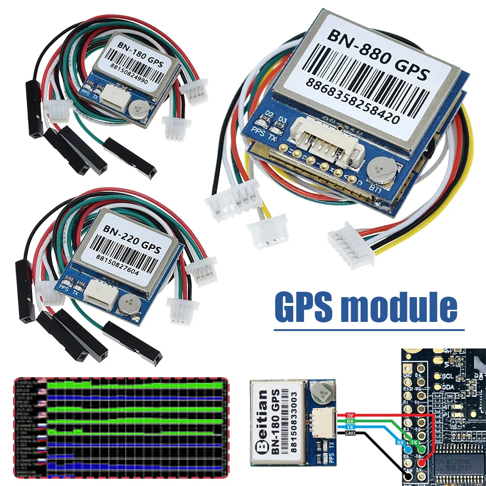 BN220 BN180 BN-880 GPS Receiver Module 3.0V-5.0V TTL Level GPS Module Built in Antenna FLASH for RC Racing FPV Drone Quadcopter