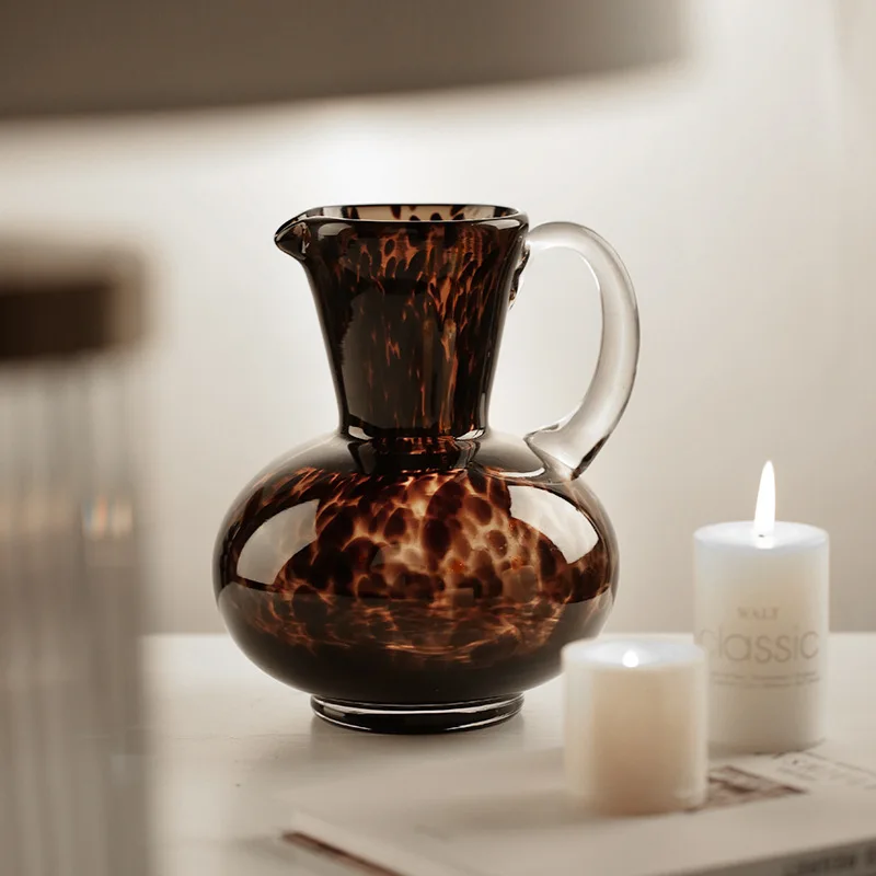 

Ваза Senior Sense с леопардовым принтом, ваза, украшения, легкая, роскошная, простая, художественная, для гостиной, рабочего стола, декоративное стекло