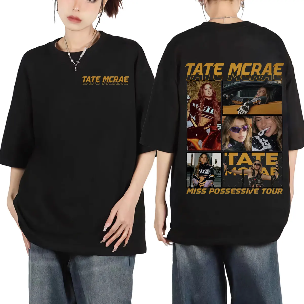 

Tate McRae Miss Possessive Tour 2025 Graphic T Shirts Fashion Y2k Aesthetic Short Sleeve T-shirts Men Women Casual Loose T-shirt