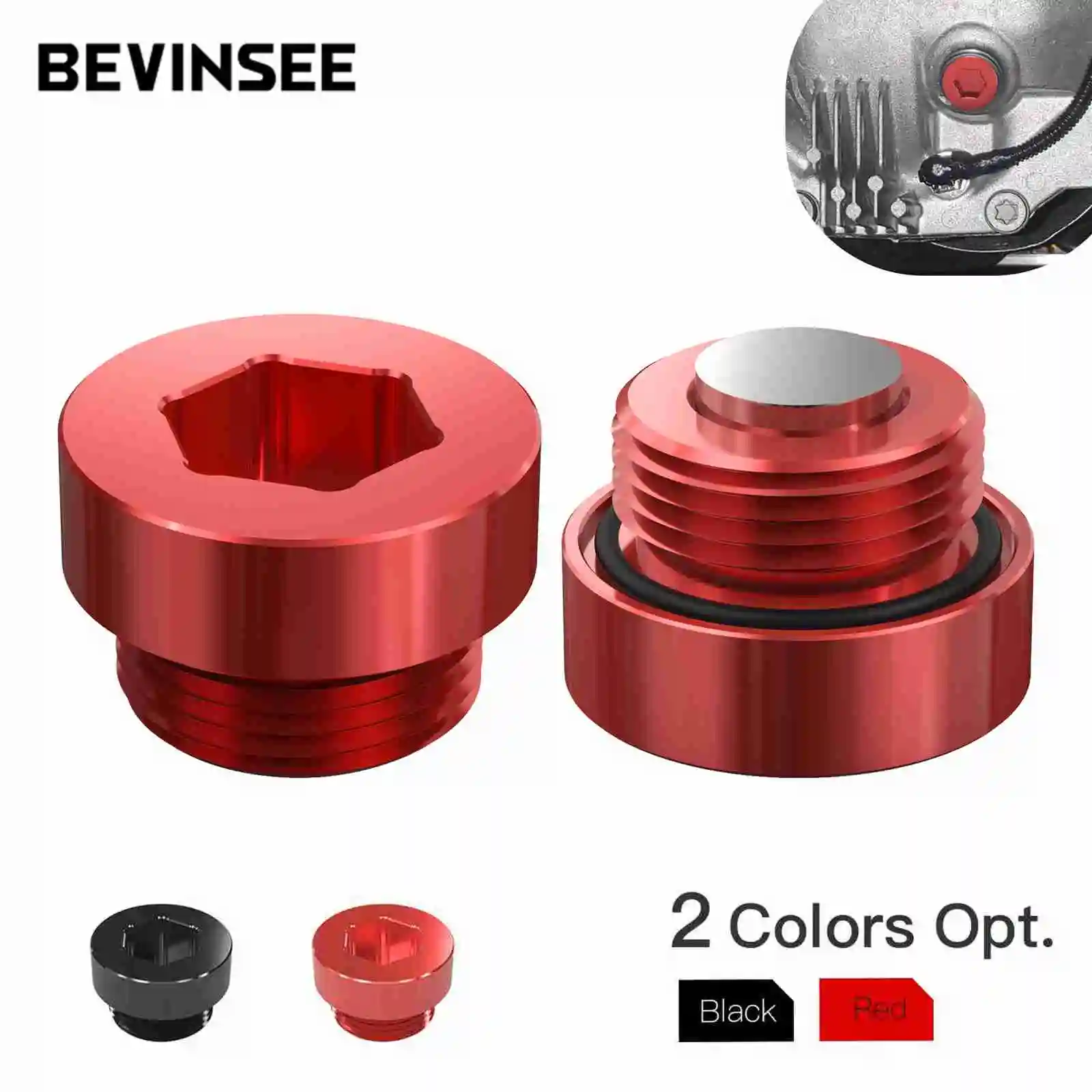 BEVINSEE Differential Drain Plug w/O-ring For Mini For BMW E87 E88 E90 E91 E92 E60 E65 F20 F31 F10 F12 G20 X3 Z3 Z4 For Rolls