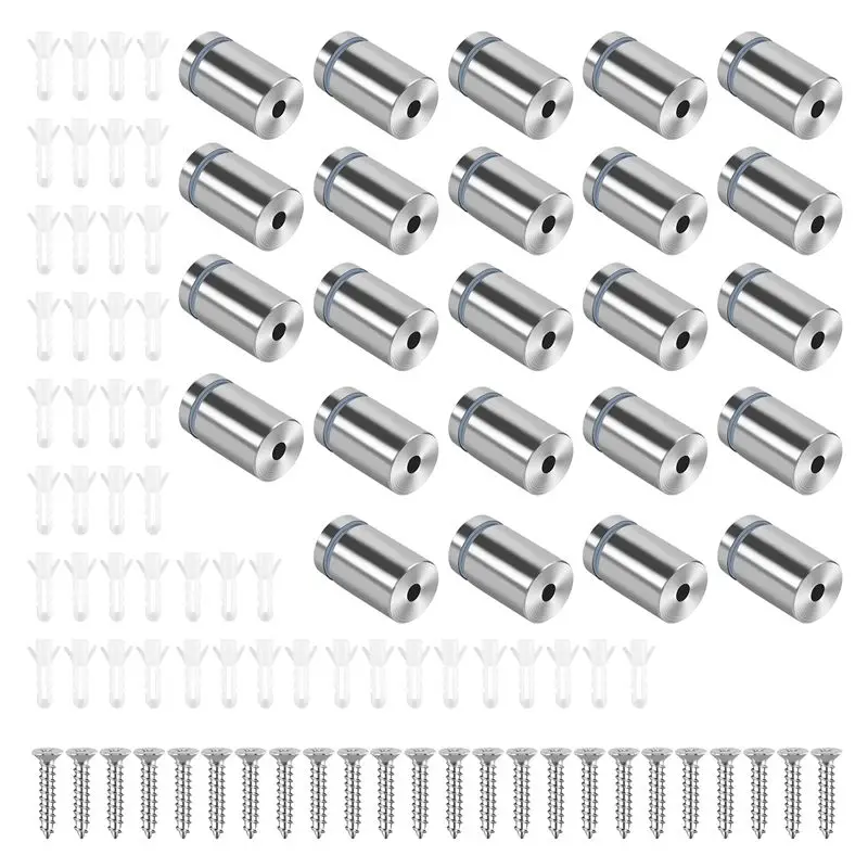 A31Z-24Pcs 3/4X1 بوصة أصحاب علامة المواجهة مسامير جدار المواجهة أصحاب مسامير جبل الأجهزة الإعلان الزجاج الاكريليك حامل #4