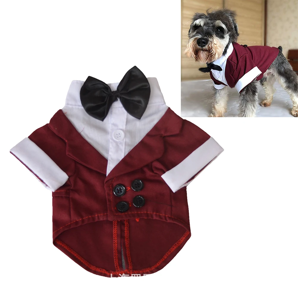 

Costume for Dogs Puppy Dress Pet Clothes Bow Ties Tuxedo Jackets Suits Wedding Outfits