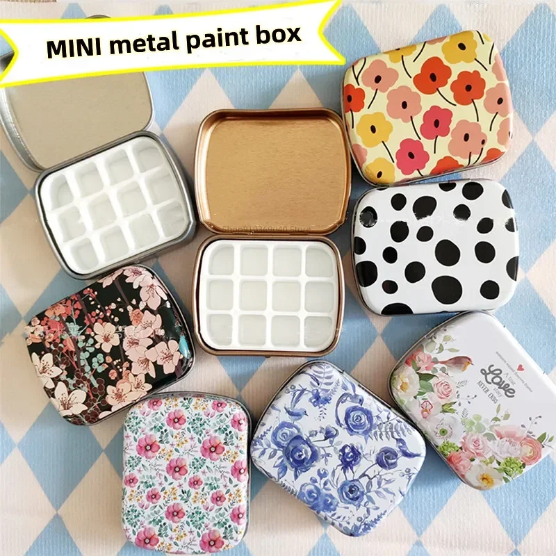 Watercolor Palette Empty Mini Watercolor Box 12/24 Grid Portable Travel Painting Sketch Moisturizing Box Paint Art Supplies