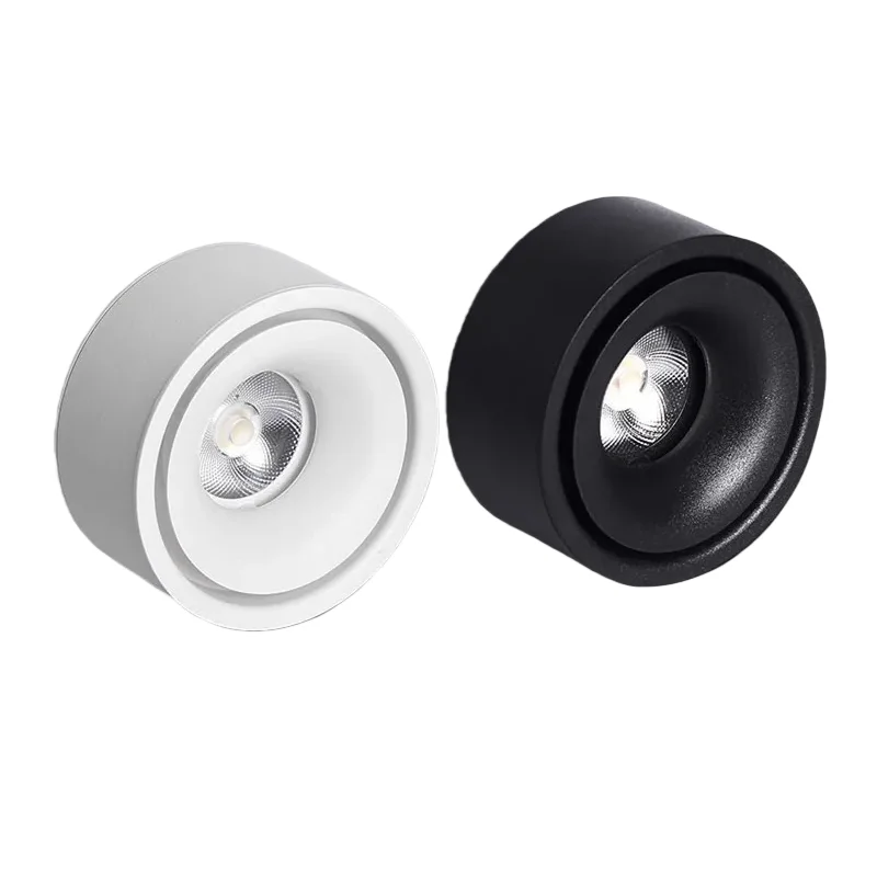 

AC/DC12~24V Round Led COB Ceiling Spotlight 5W7W10W Lliving Room Surface Mounted Lamp Black/White/Gold driverless LED DownLight
