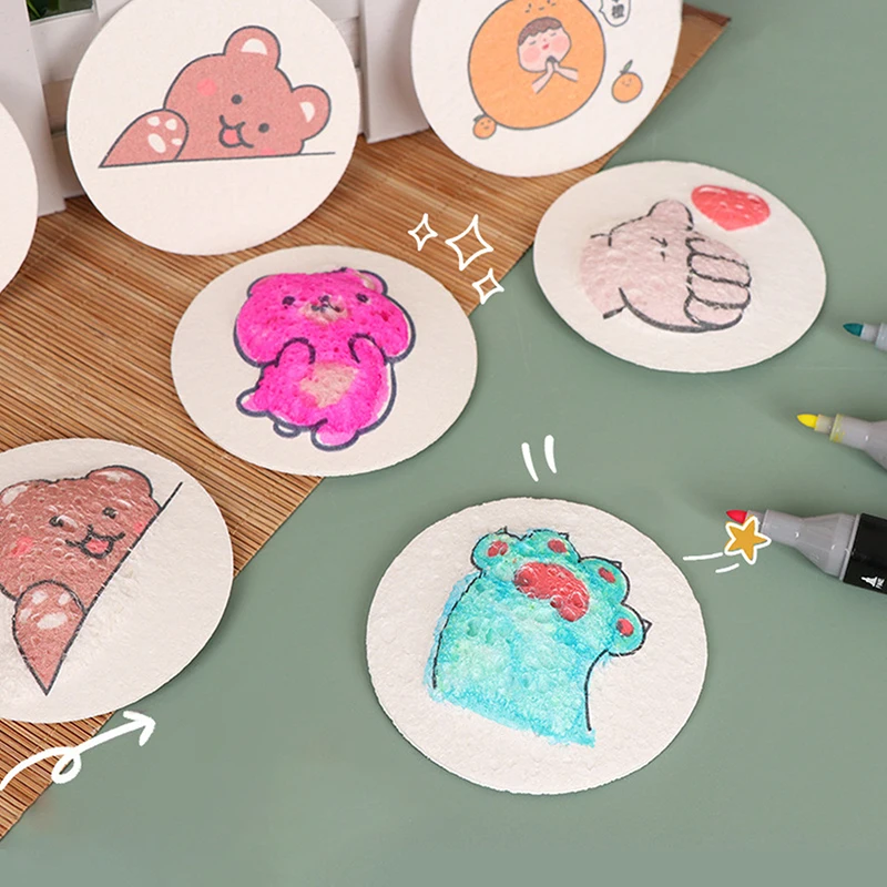 10개 3D 마법 퍼피 폼 텍스처 페인팅 용지 어린이 DIY 그림 그리기 미술 교육 공예 스펀지 캔버스 보드 수공예 장난감