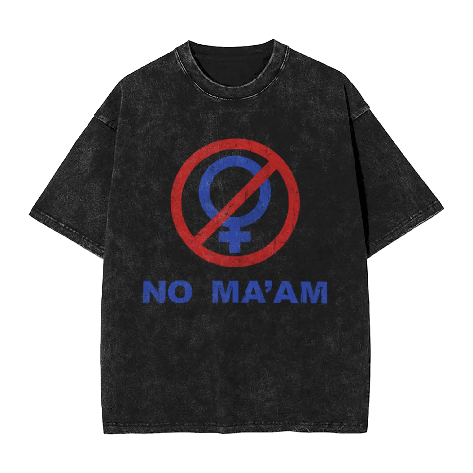 No Ma am Classic Stylish A T-Shirt Oversized Short Sleeve Men's Women's Cotton Tees Tops