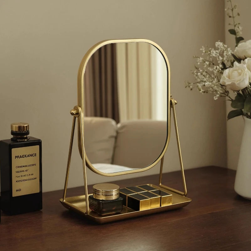 

Cool Bedroom Makeup Mirror Table Nordic Gold Luxury Makeup Mirror Girls Small Espelho Adesivo De Parede House Accessories