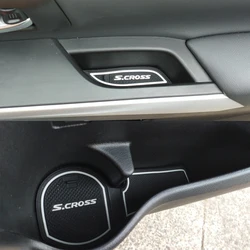 For Suzuki SX4 S-Cross 2014 2015 2016 2017 2018 2019 Anti-Slip Gate Slot Mat Coaster Cup Cushion Car Door Groove Pad Accessories