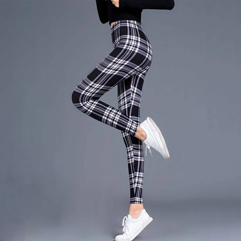 Women Leggings Ladies Pants Fitness Elastic Bottoms Fashion Sports High Waist Retro Workout Slim Fit Trousers Yoga