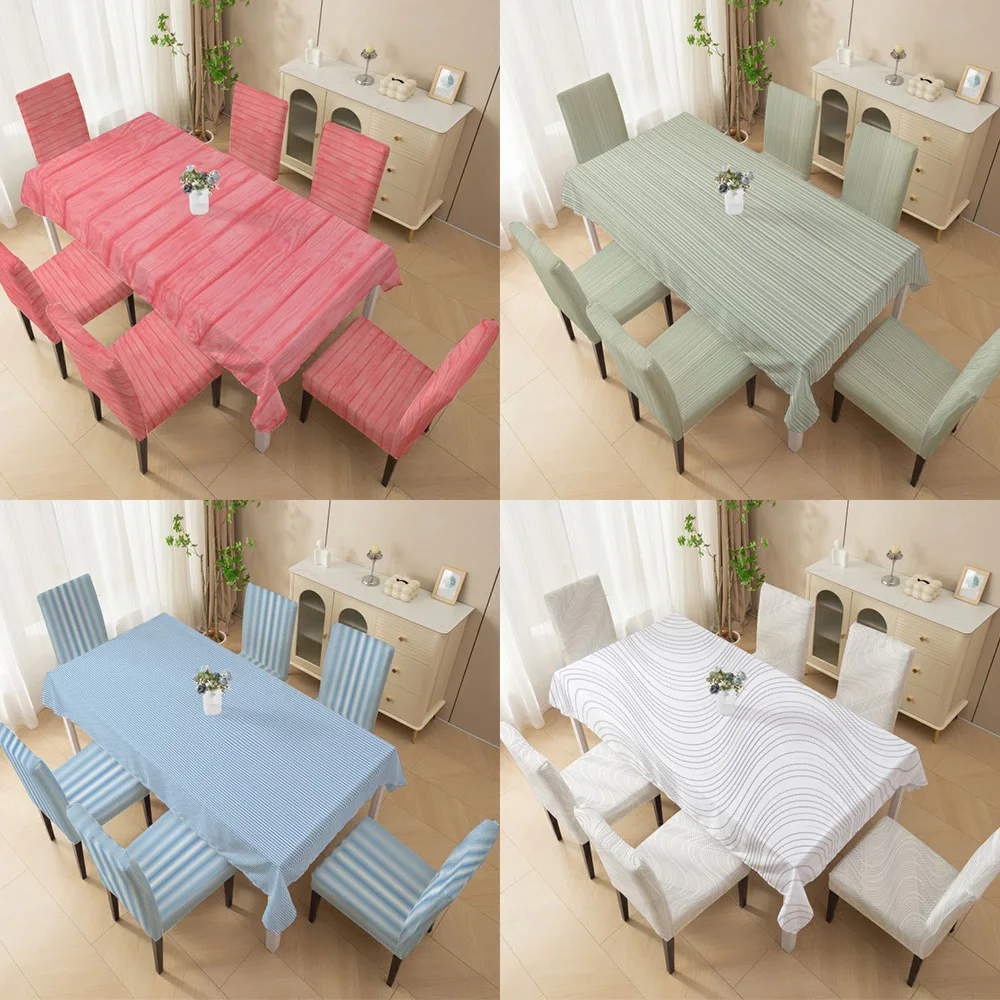 

Elastic dining chair cover, flat polka dot line pattern, machine washable all-inclusive chair cover, bow chair cover
