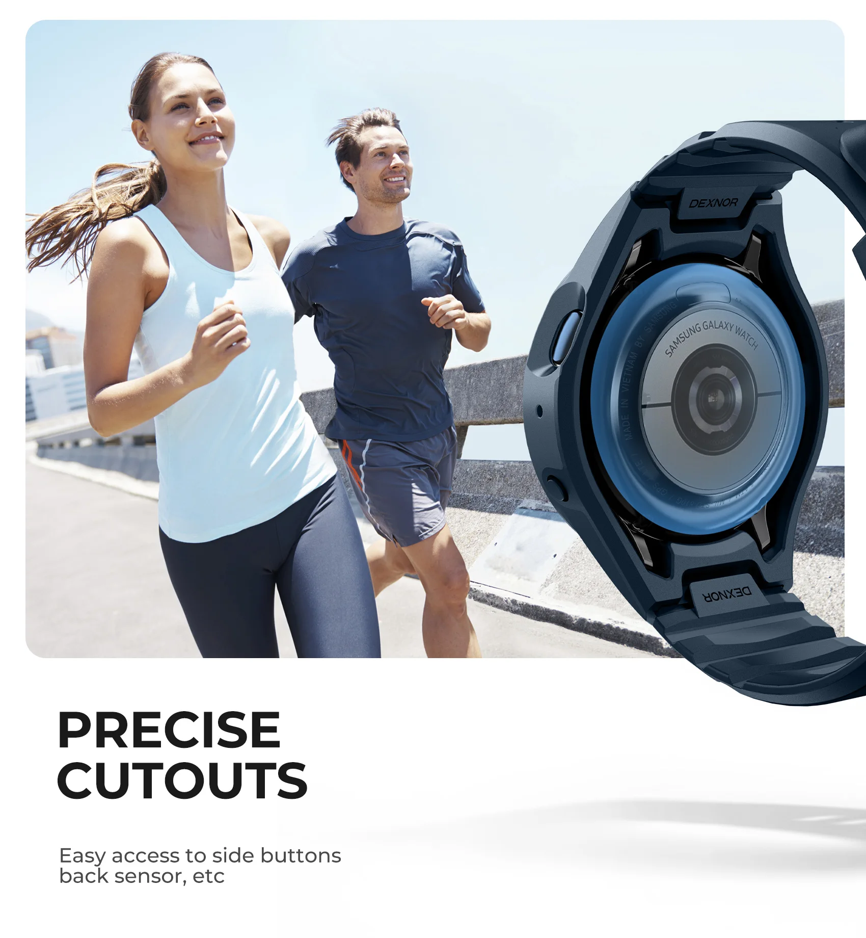 Dexnor Sport band für Samsung Galaxy Watch Active 2 44mm verstellbares Armband Uni-Body Design robustes stoß festes Gehäuse