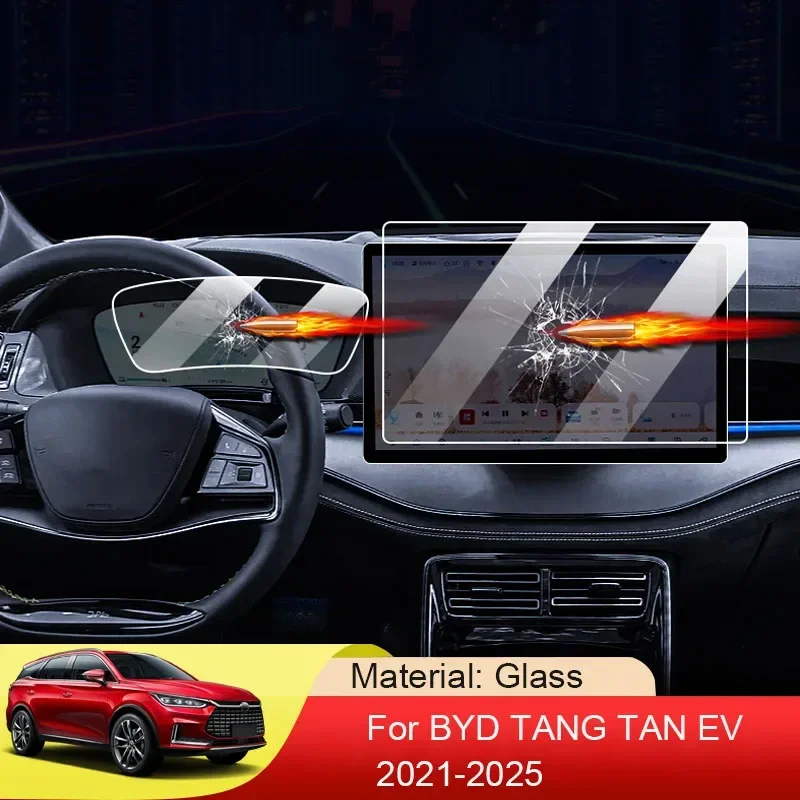 

For BYD TANG TAN EV 2021-2025 Car GPS Navigation Screen Protect Glass Film Auto Dashboard Display Tempered Sticker
