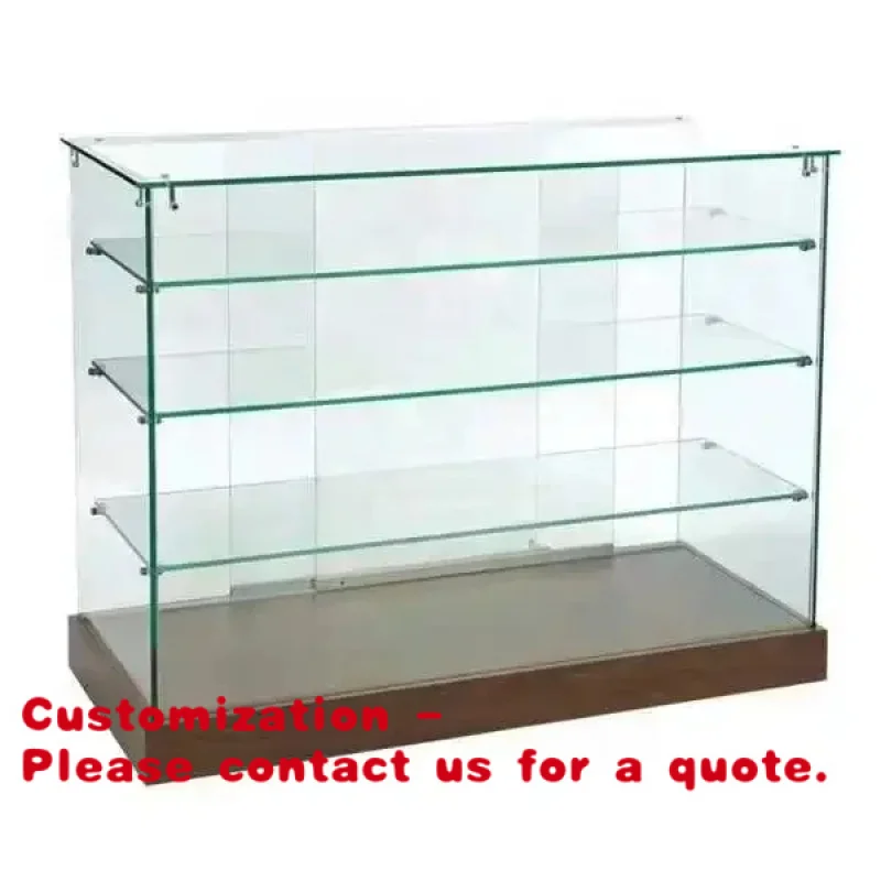 

Customize.Frameless Glass Cabinet Showcases Display Showcase Tower Sliding Door with Lock and LED Lights