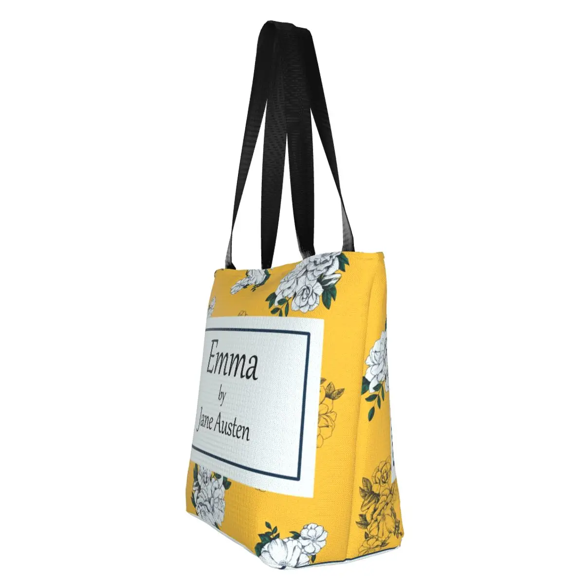 حقيبة يد للتسوق من إيما باي جين أوستن حقيبة كتف للتسوق قابلة لإعادة الاستخدام حقيبة كتف للتسوق من قماش الكتاني