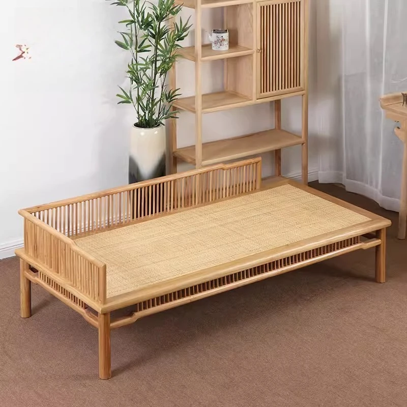 

AA rattan antique elm simple arhat couch antique solid wood study chaise longue sofa