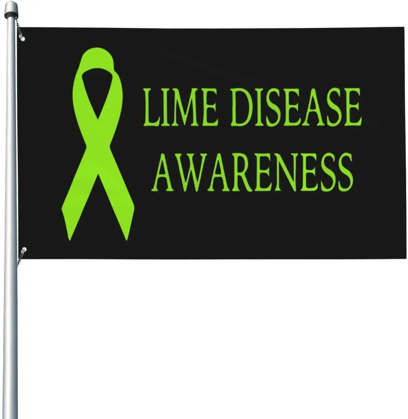 Flagnshow 100% Polyester Lime Disease Awareness Flag