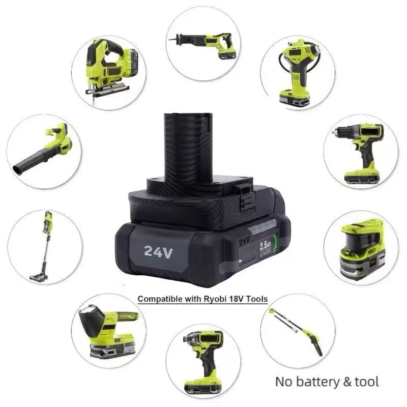 

Batteries Converter For Flex 24V Lithium Ion Adapter Convert To Ryobi 18V Tools Converter (without battery and tools)