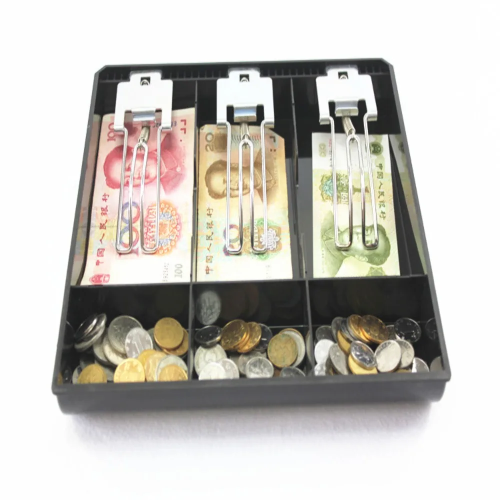 Black Insert Store for Cash register box 3/4/5compartments Store Cashier Box Cash Drawer Tray Coin Drawer box Cash Register Box