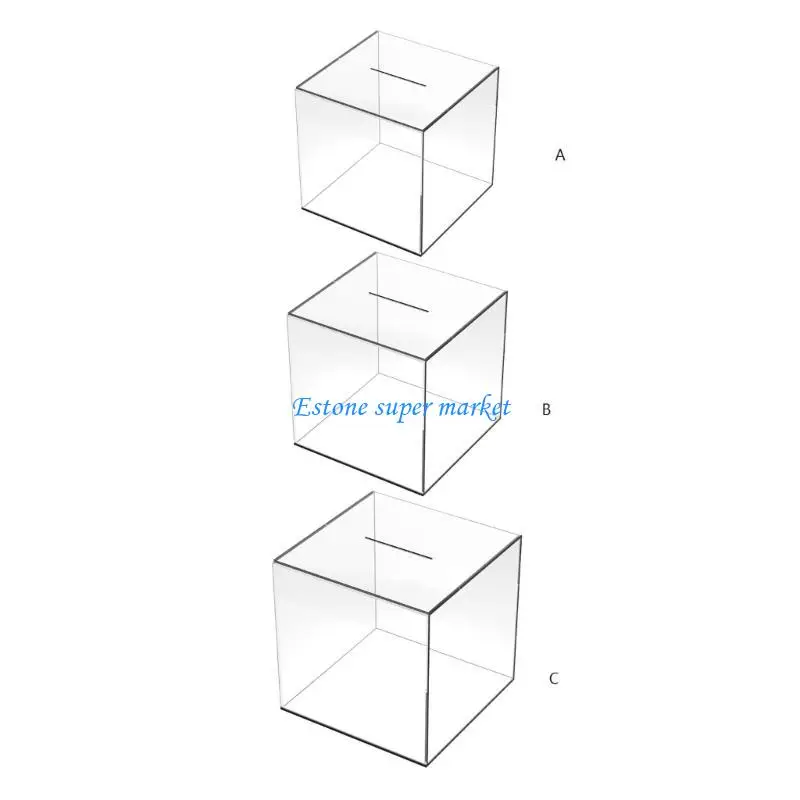 090b Clear Piggy Break, um Geldbox für Erwachsene Münzen Pot Cash Container zu eröffnen