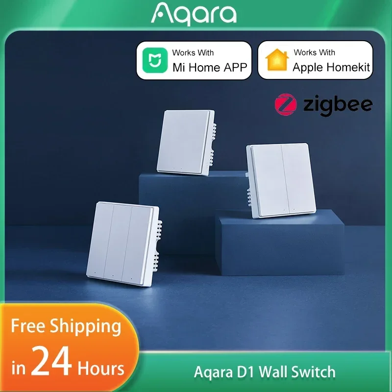 

Умный настенный переключатель Aqara D1 ZigBee, пульт дистанционного управления, беспроводной ключ, кнопка включения света, пожарный провод с/без нейтрального режима работы для Homekit