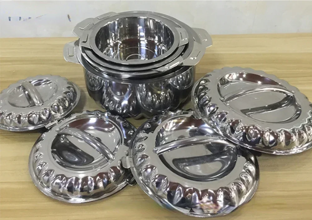 4Pcs/Set 1/2/3/4L Stainless Steel Food Warmer Insulation Container Lunch Box For Family Party Wedding