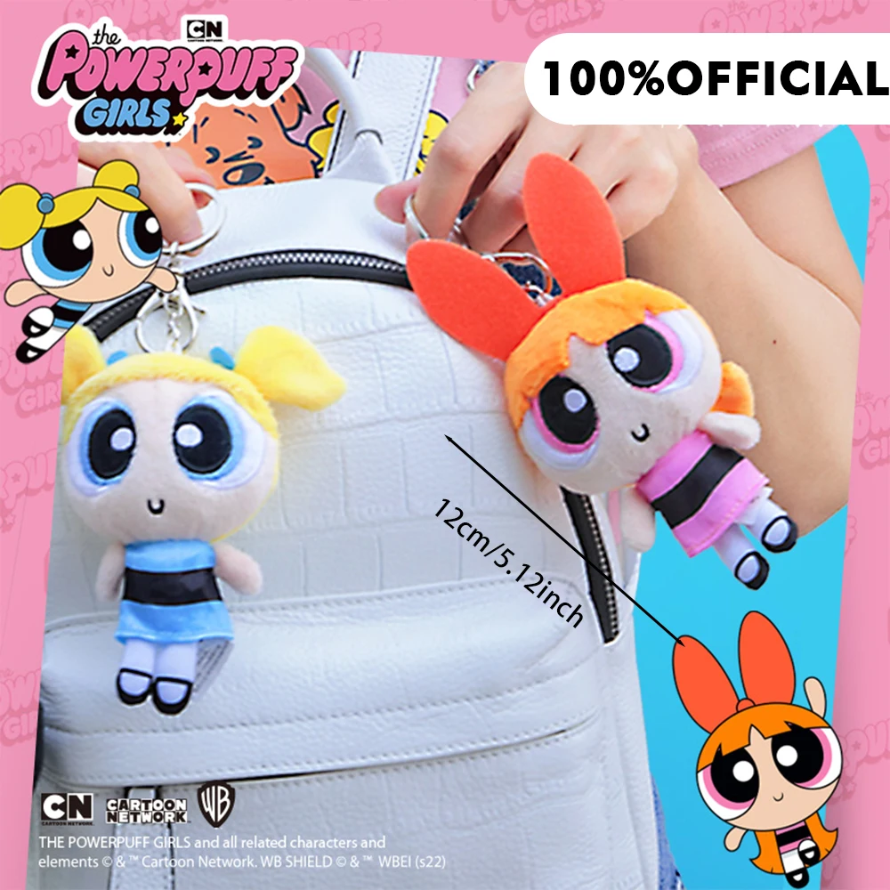 Porte-clés de poupée en peluche PowerPuff Girls Z, dessin animé, bulle, fleur, mignon, pendentifs en peluche pour sacs à dos, clés