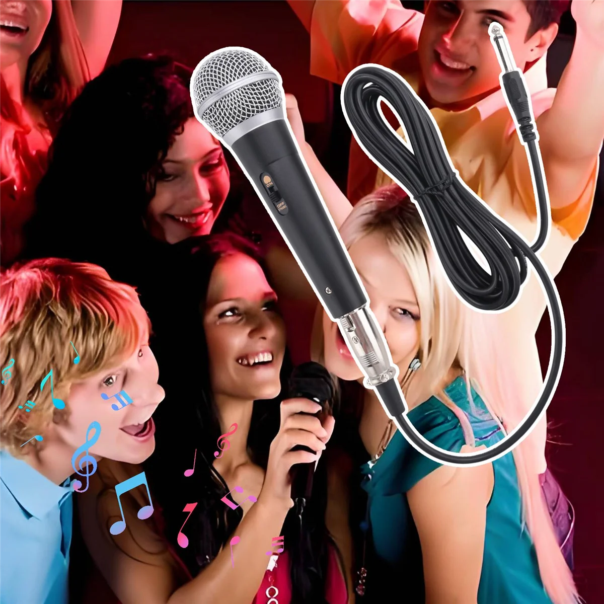 Karaoke Microphone Handheld Professional Wired Dynamic Microphone Clear Voice Mic for Karaoke Vocal Music Performance YDH