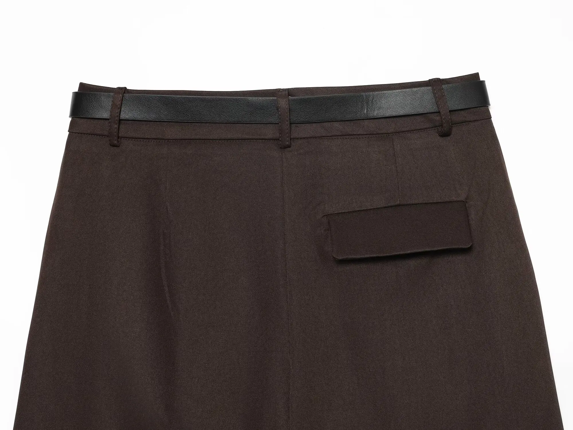 TFMLN Damen-Knielange Hose, schlicht, hohe Taille, Sommer, lässig, weites Bein, gerade Hose mit Gürtel, elegante kurze Damenhose – Detail 18