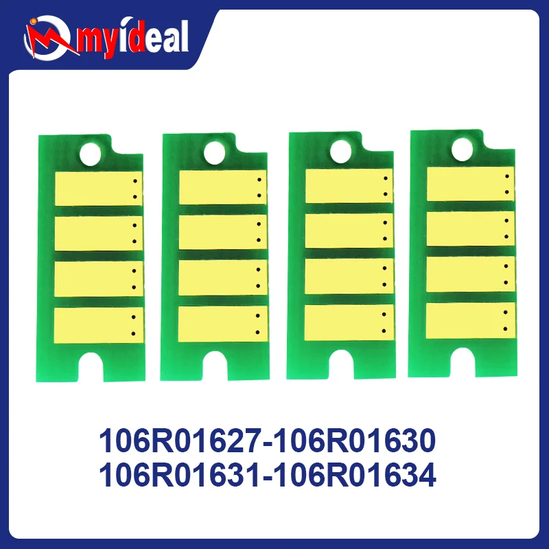4 Peças de Chip de Toner Compatível 106R01634 106R01631 106R01632 106R01630 para Impressora Xerox Phaser 6000 6010 6015 - Reset de Cartucho