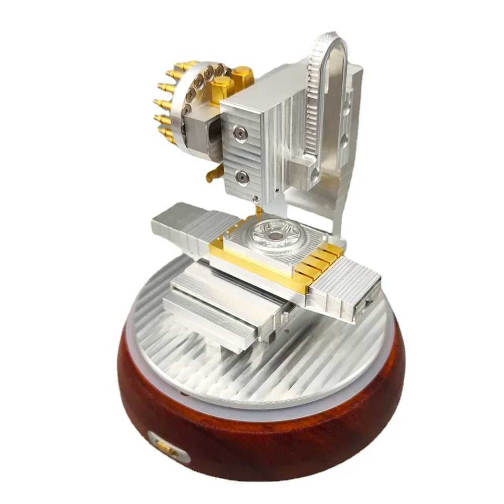 Brass Mini Milling Machine Model Kit Simulation Machinery DIY Milling Machine Tool Desktop Crafts Experimental Toy for Adults