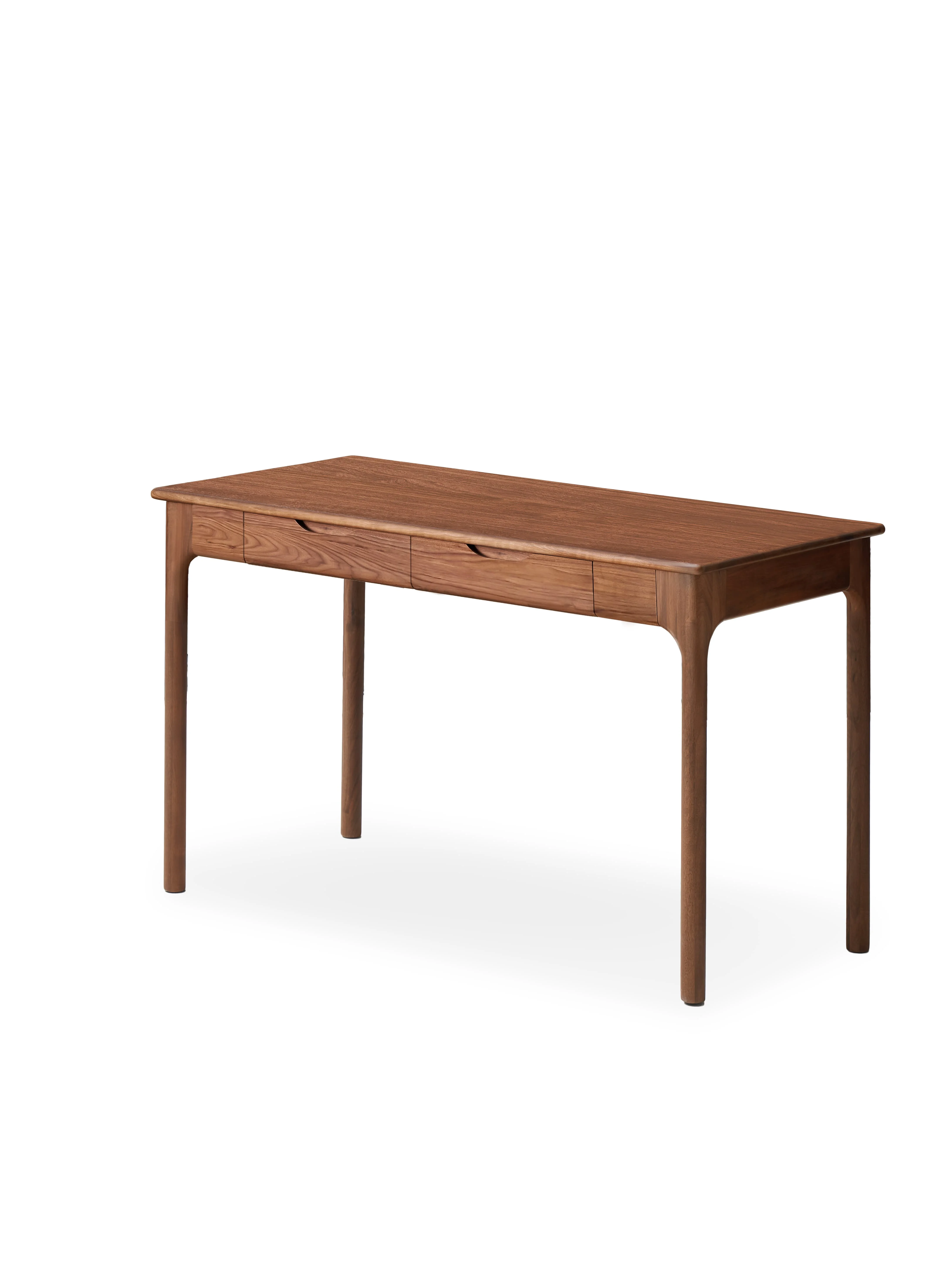 Nordic Style Solid Black Walnut Wood Home Office Table with 2 Storage Drawers Wooden Study Desk Tables