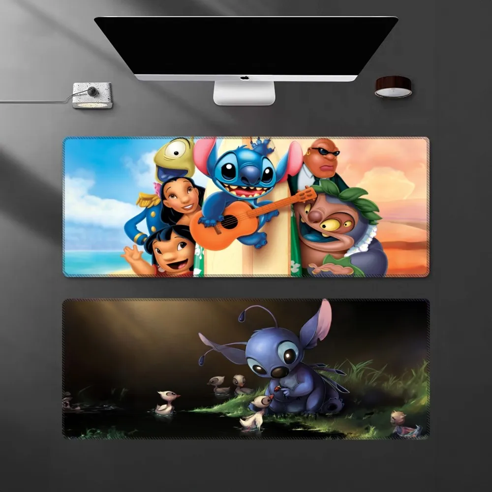 Lilo Stitch Mouse Pad Cartoon Lockedge Large Gaming Mouse Pad Computer Gamer Keyboard Mouse Mat Desk Mousepad for PC Desk Pad