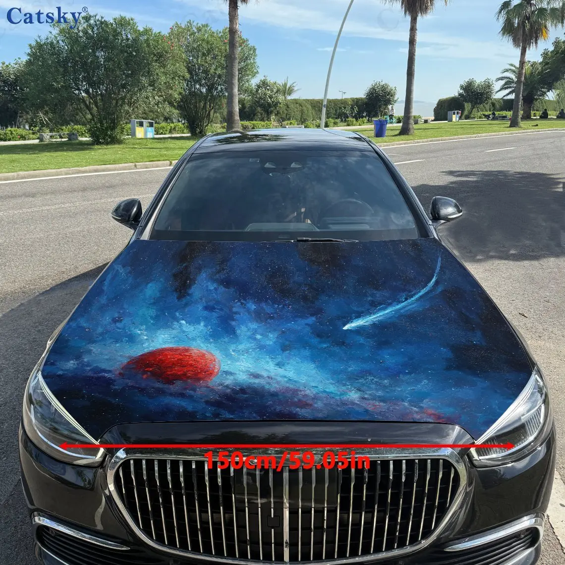 Planetary Design Car Vinyl Wraps - Suitable For Most Engine Hood,Bubble-free Design,Waterproof,Cleanable And Convenient Durable
