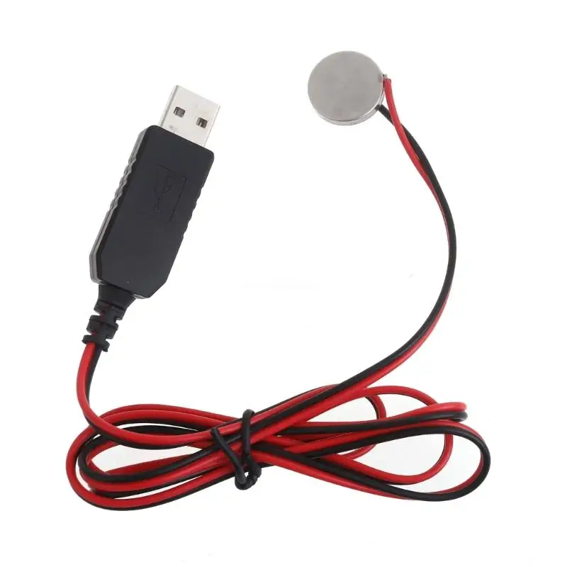 USB to 3V CR2032 Charging Cable Cord for CR2032 3V Button Cell Powered Watch Remote Control Toy Dropship