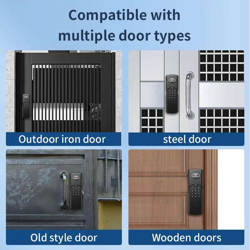 STLF Tuya WiFi Video Intercom Waterproof Face Recognition Fingerprint Door Lock Remote Smart Lock for Wood Door Cloud Storage