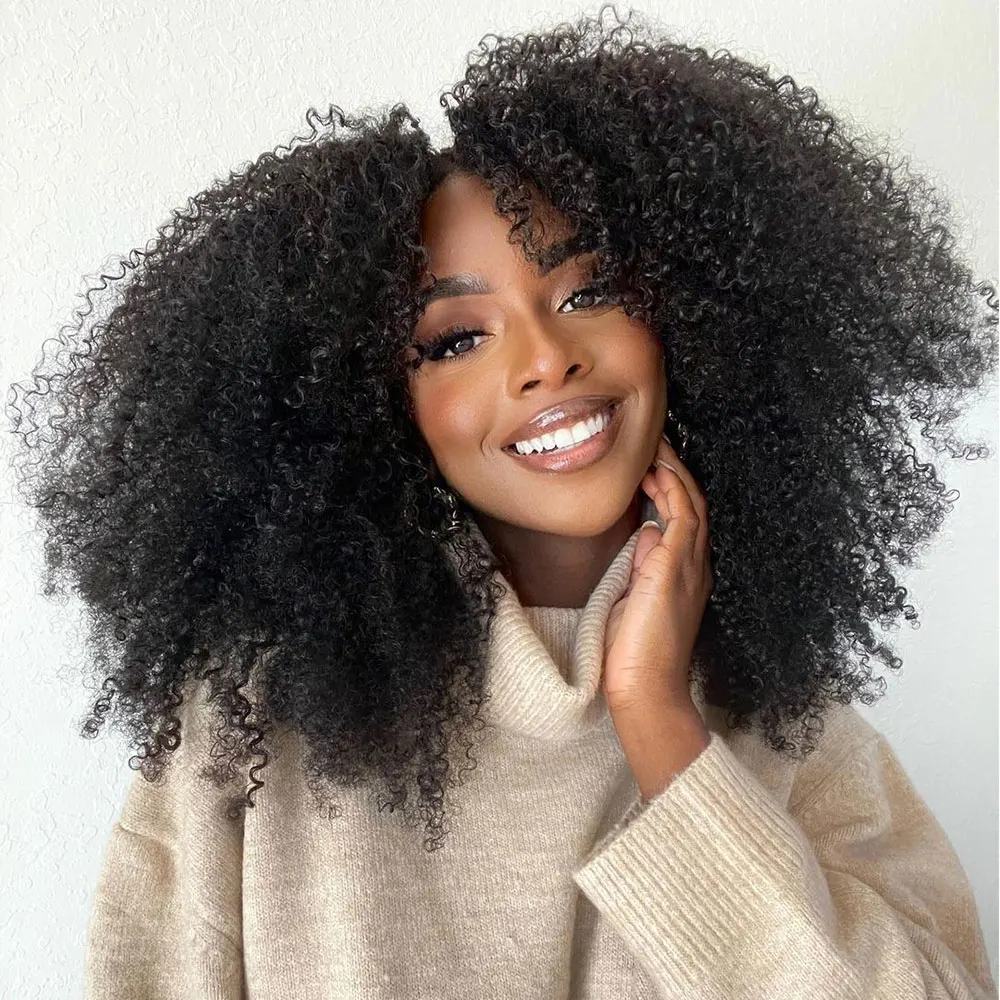 

ANNIVIA Curly Lace Front Wigs for Black Women Synthetic Hair Pre Plucked Deep Curly Wave 13x4x1 HD Short Curly Afro Wig