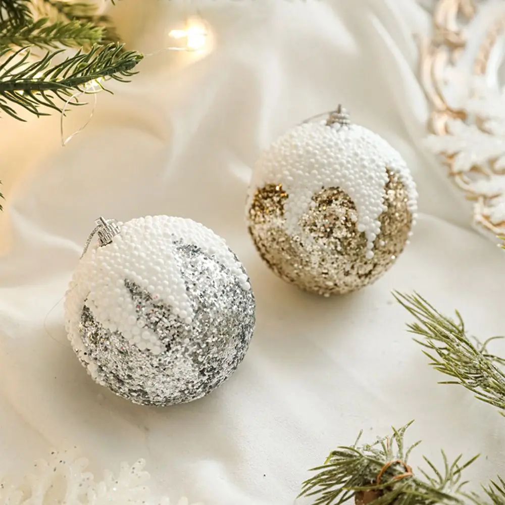 

8cm Foam Sequin Christmas Balls Colorful Shatterproof Christmas Hanging Balls Reusable Elegant Christmas Tree Ornaments