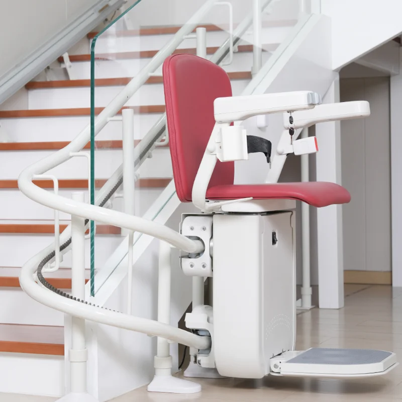 Custom Curved Electric Stair Lift Intelligent Household Stair Chair Elevator Foldable Footplate Remote Control Multi-Layer Safet