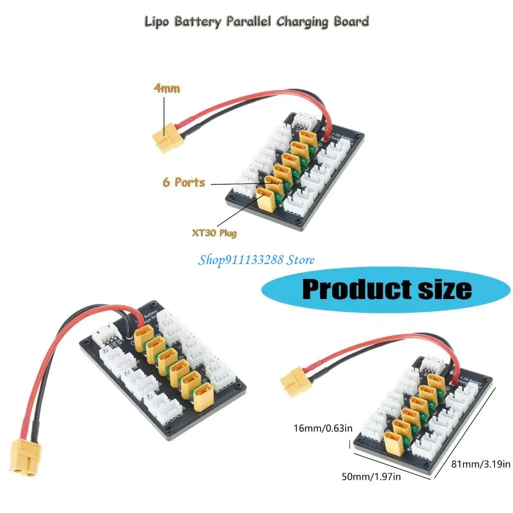

G88D XT30 Параллельная плата зарядки 6 Порт 20A для батареи с 1 до 3S Блюд