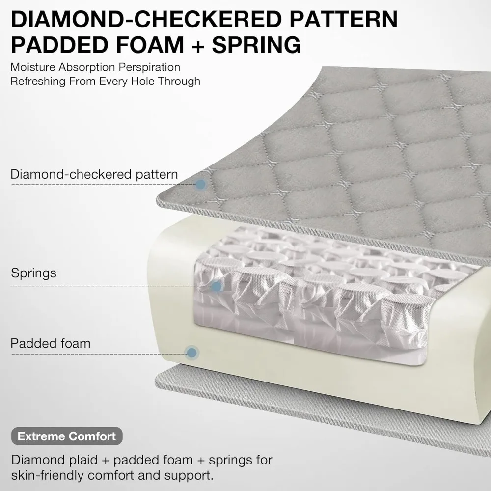 كرسي ألعاب مريح كبير وطويل للبالغين حتى 500 رطل، دعم قطني قابل للتعديل، مسند للرأس، ومسند للقدمين، مريح